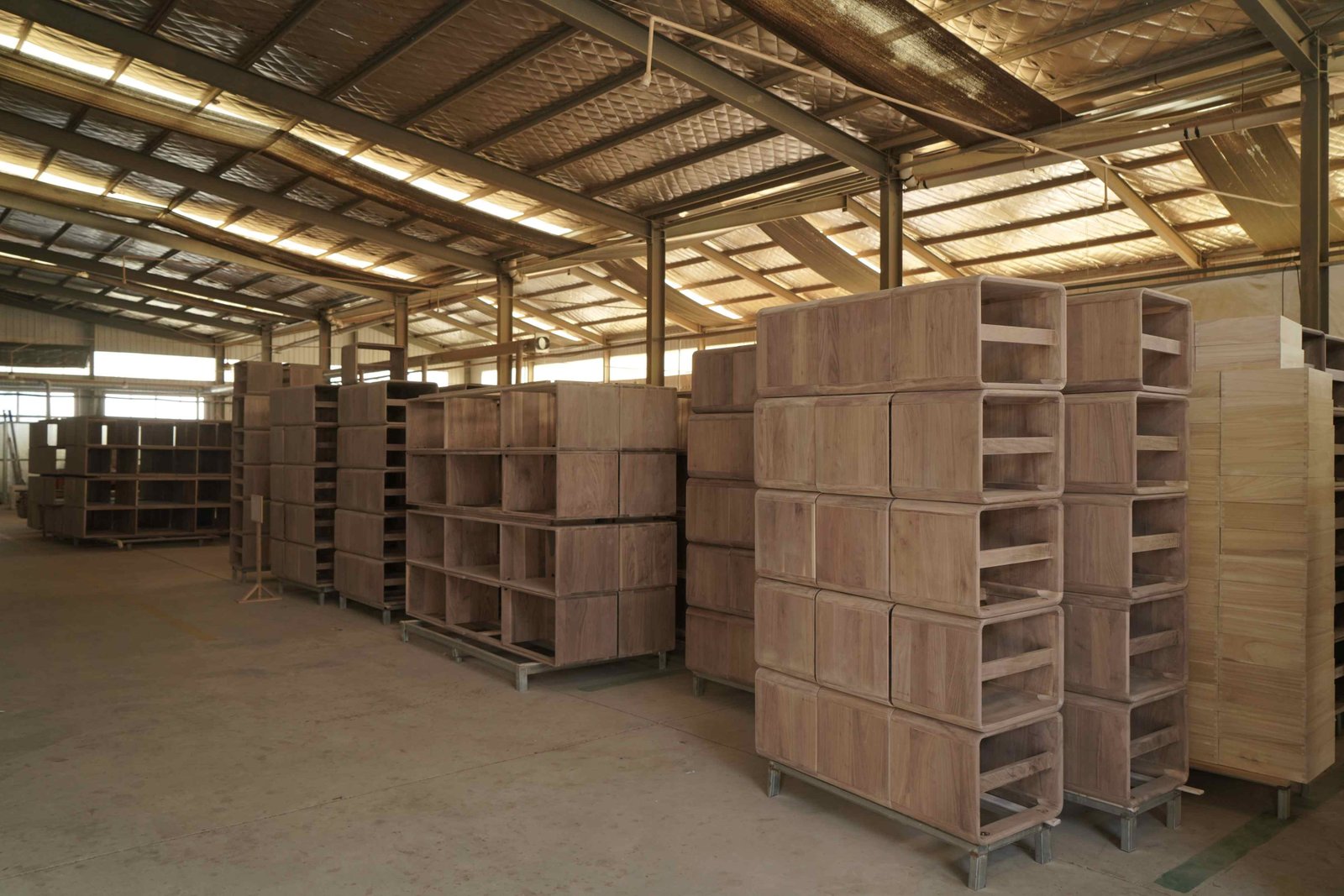 Solid wood furniture inventory storage