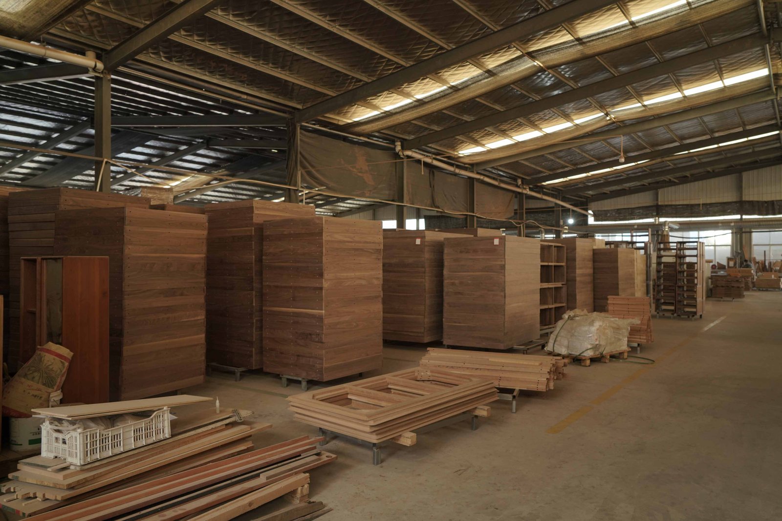 Wood furniture stock warehouse
