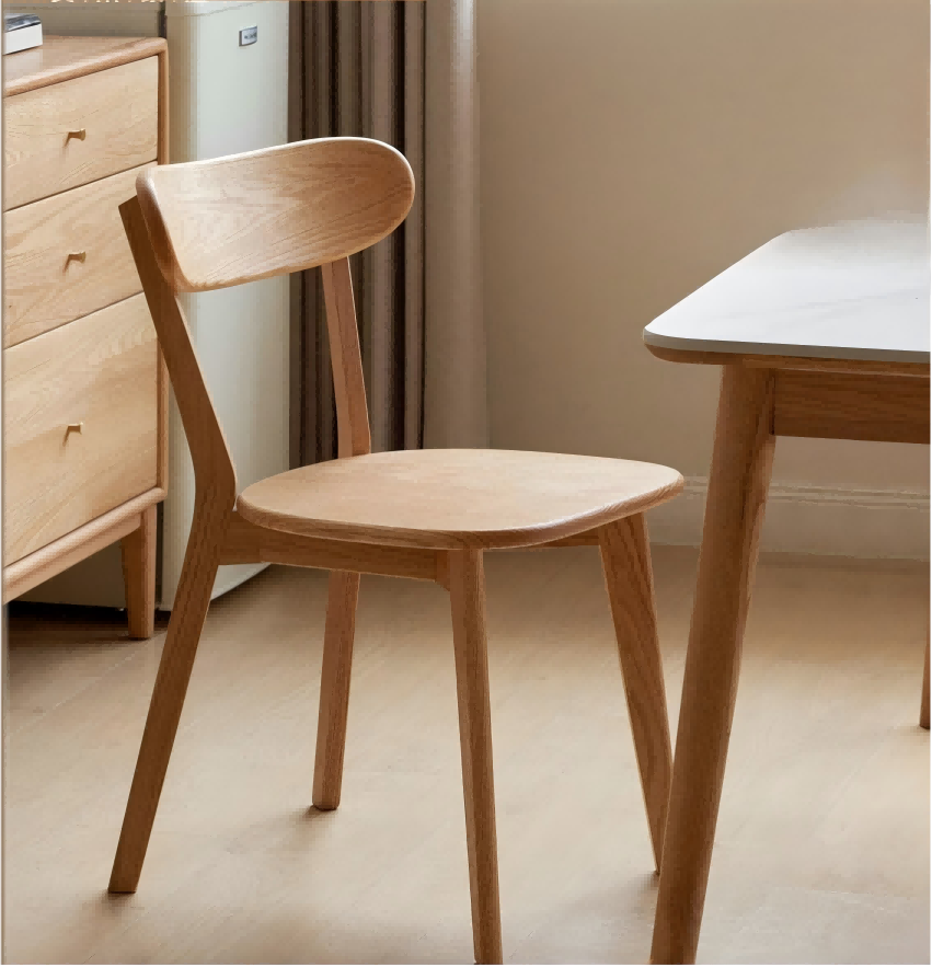 Solid oak dining chair — modern minimalist design