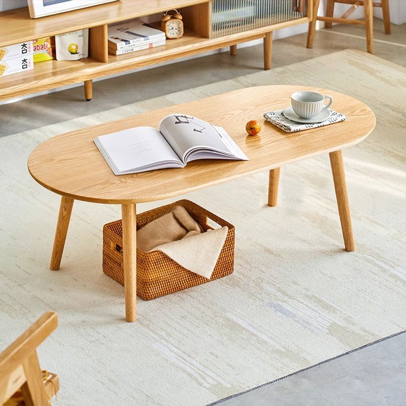 Solid oak coffee table — modern living room furniture